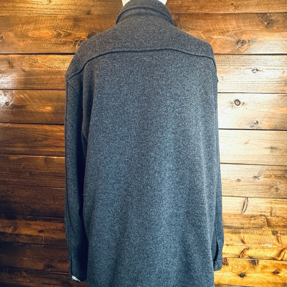 Orvis Mens XL Navy Knit Jacket Recycled Polyester 3 Pockets Full Snap Close - Picture 8 of 13